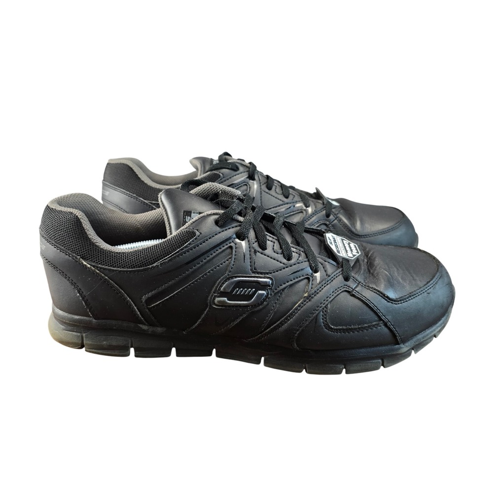 Skechers Mens Work Relaxed Fit Slip Resistant Memory‎ Foam Shoes Size 14 Black